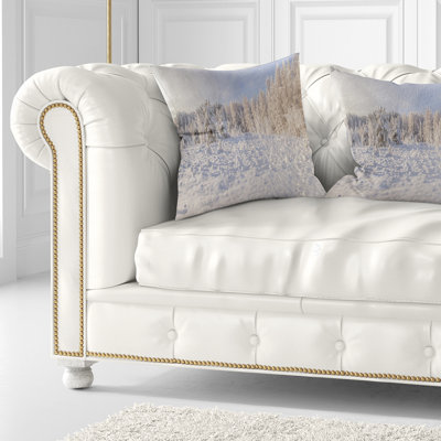 Coussin en bois imprimé Winter Glade