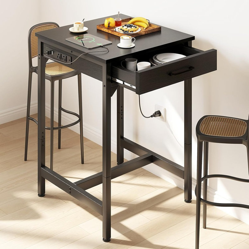 Table de bar avec prises de courant et rangement, ...