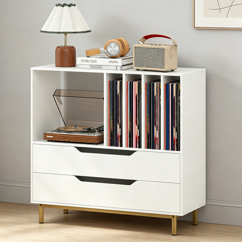 Metal,Manufactured Wood 87cm H Media Shelves, White