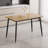 Modern Minimalist Mdf Grain Tabletop Dining Table, Stylish Dining Table, Black Metal Leg Design