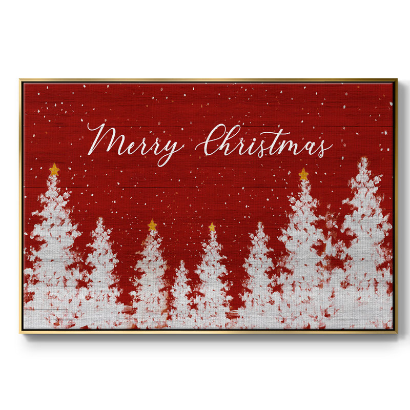 «Merry Christmas», reproduction d'art sur toile, H 17 po x l 25 po x P 2 po, Or