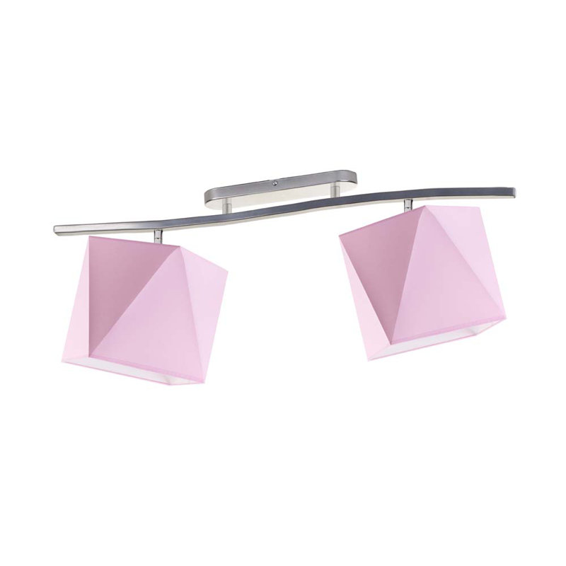 Muro Fabric Semi Flush Mount, Grey, Pink