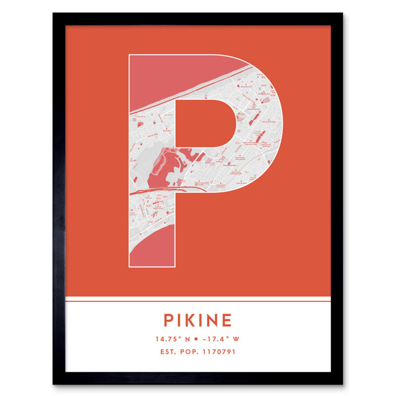 Pikine City Map Pikine Senegal City Map - Single Picture Frame Typography