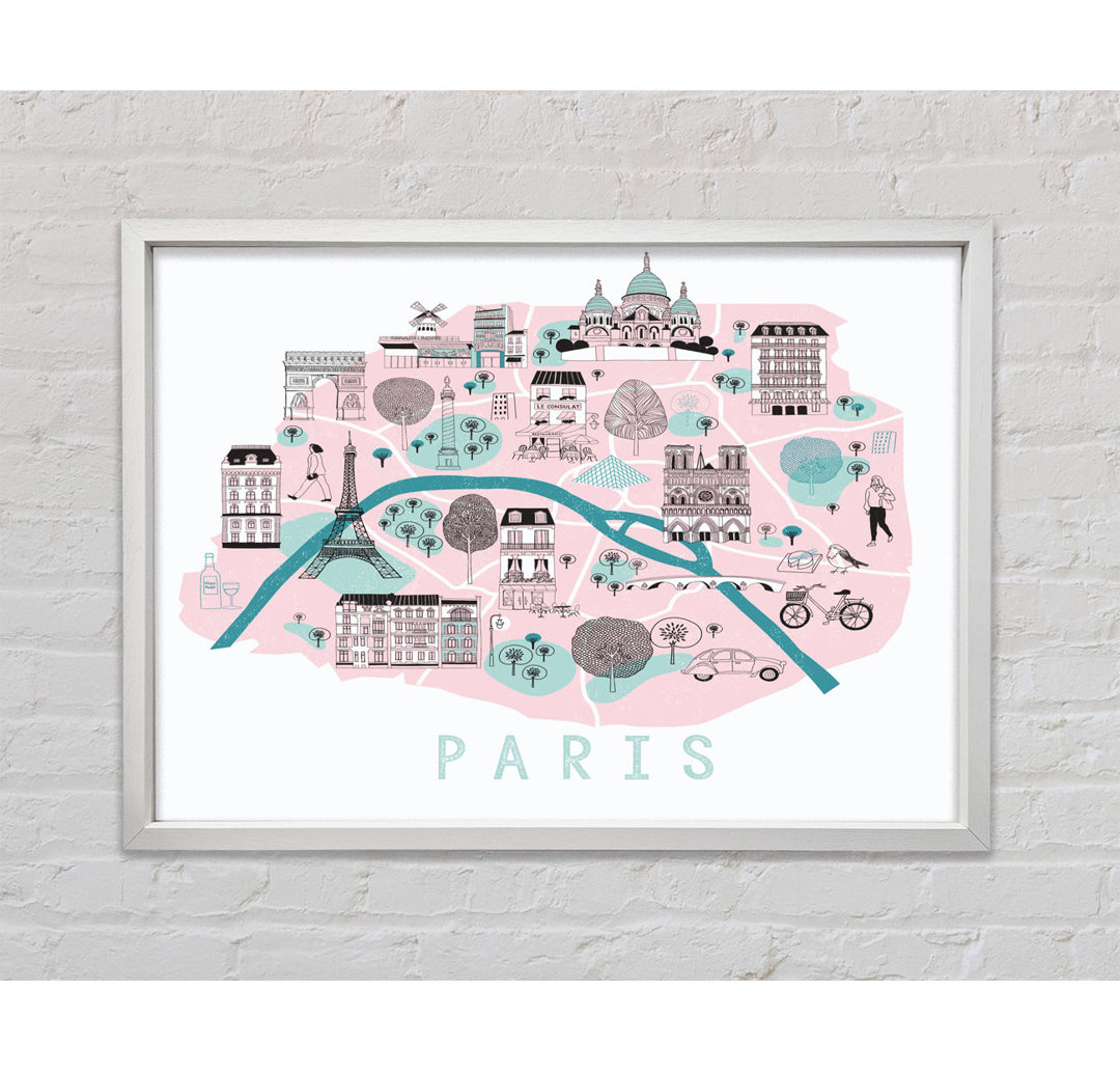 Kleine Karte von Paris - Druck