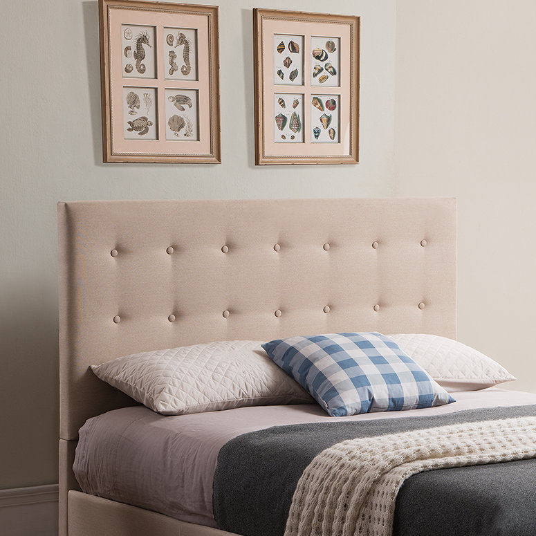 Tête de lit à panneau rembourré Krol, Double / Grand, Taupe