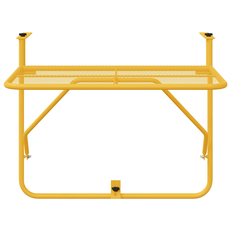 Balcony Table Metal Medium Collapsible Patio Table, Mustard