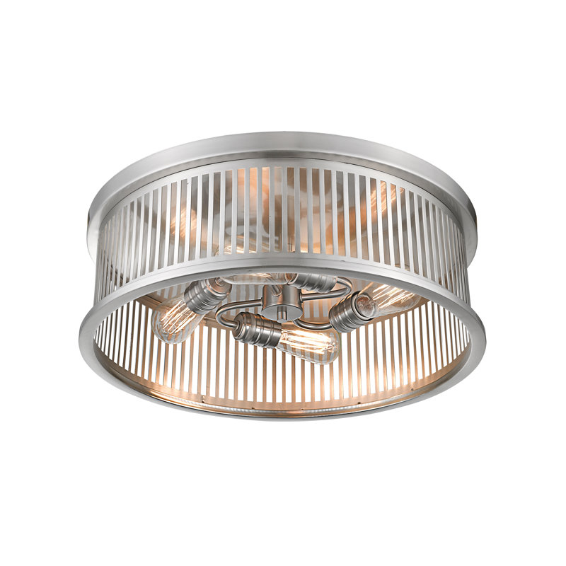 Beddingfield Steel Flush Mount, Brushed Nickel