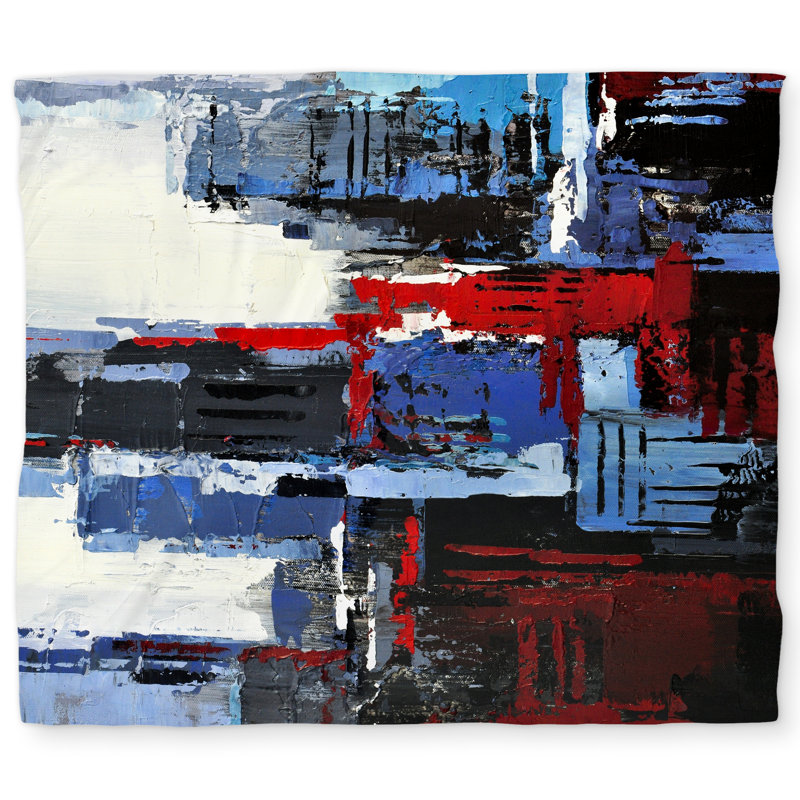 Abstract Blue City King Duvet Cover - Modern Bedroom Decor