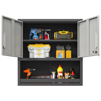 Metal Wall Cabinet For Garage, Warehouse, Office. With Locking Door And Shelf. Rust Corrosion Proof Garage Warehouse Office With Door. , Modern Design