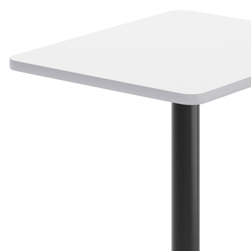 Contemporary Walnut Laminate 43'' Bar Height Table with Round Base