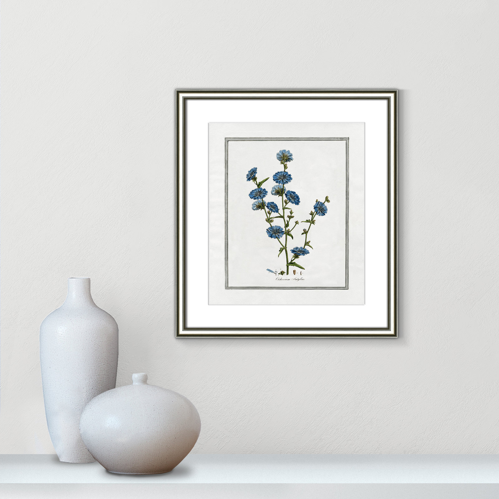 Colombe "Soft Botanical I" Print, 14.25" W x 16.25" H, Silver Framed