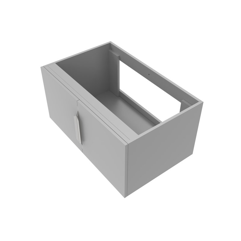 Base de meuble-lavabo simple mural moderne 30 po Alpine, Gris / Chrome