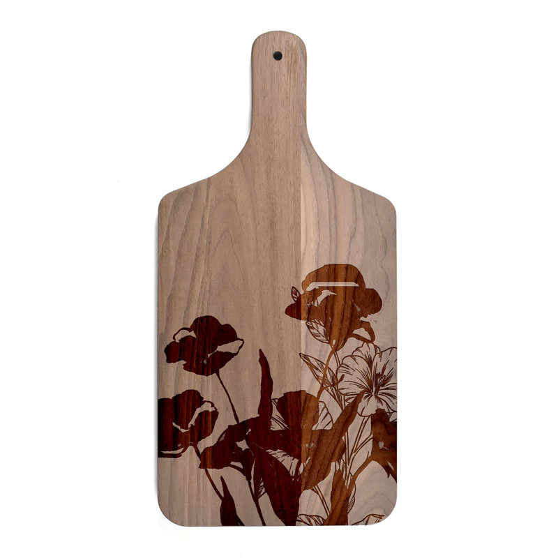 Planche à découper botanique, Bois de noyer