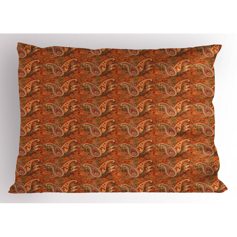Green/Orange Polyester Microfiber Piece Sham, Twin