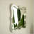Wave-Shape PU Mirror with Gold Frame in Light Luxury Style