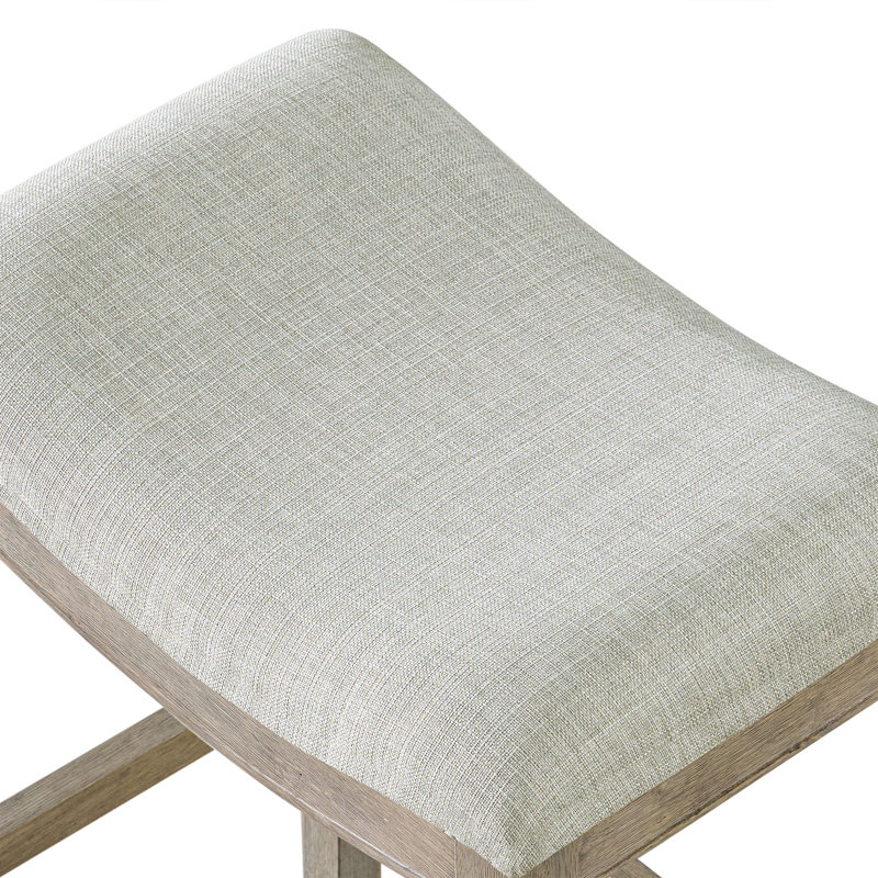  Parker Backless Saddle Counter Stool, Reclaimed Oak, Grey, 3 Pack