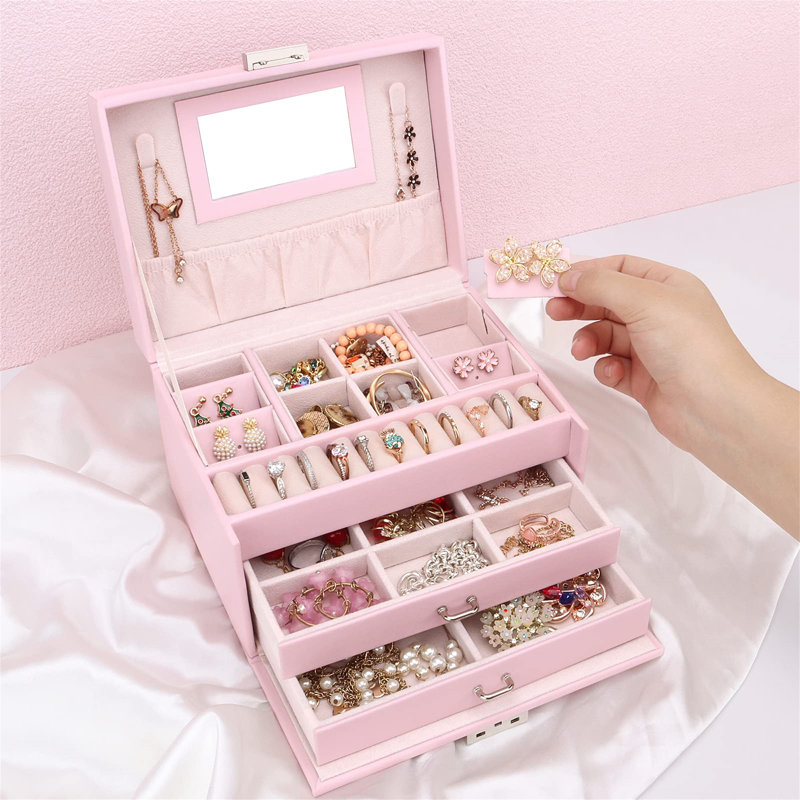 Azbane Jewellery Box +, Pink