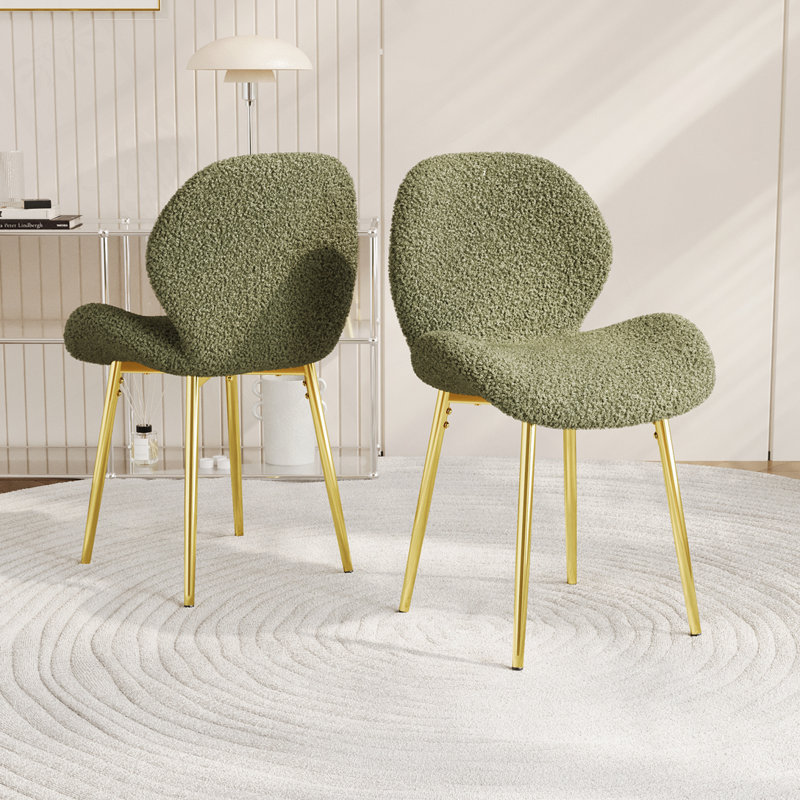 Chaise en velours Teddy, Vert