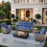 Bruner 5-Piece Swivel Wicker Rattan Patio Fire Pit Conversation Set With Hidden Tank Holder