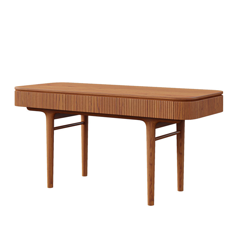 59" Modern Desk Solid Wood Writing Desk With Drawers Computer Desk for Home Office
