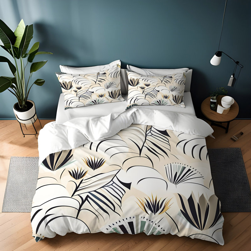 Ensemble de housse de couette , Housse de couette grand + 2 grandes taies décorat