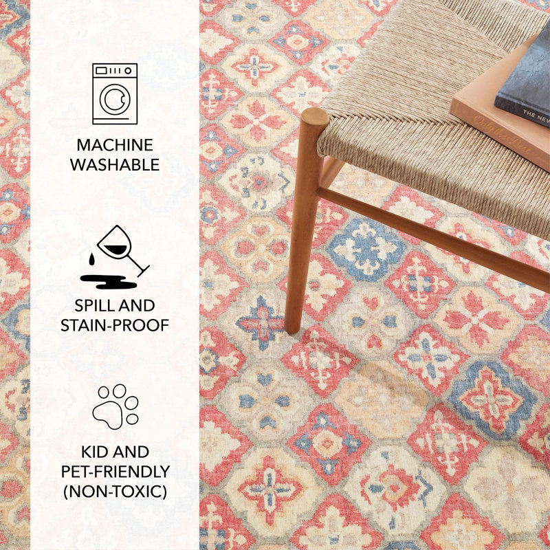 Pali Multi Machine Washable Rug, Rectangle 2' x 3'