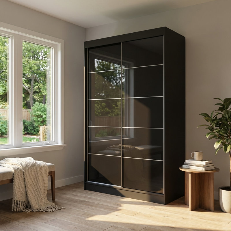 Garde-robe noir Aria, Noir, H 80 po x l 47 po x P 26 po