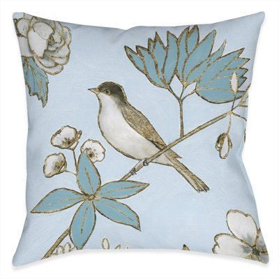 Toile Bird Throw Pillow