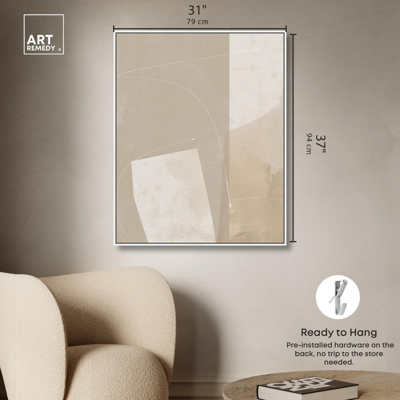 Worn Surface II Canvas Print Gold Boho Wall Decor by Art Remedy, White Frame, 30 x 36, 37"H x 31"W, White Frame