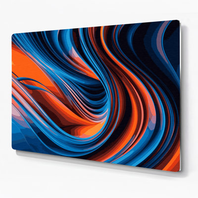 Gradient Abstract 90, art mural en métal mauve