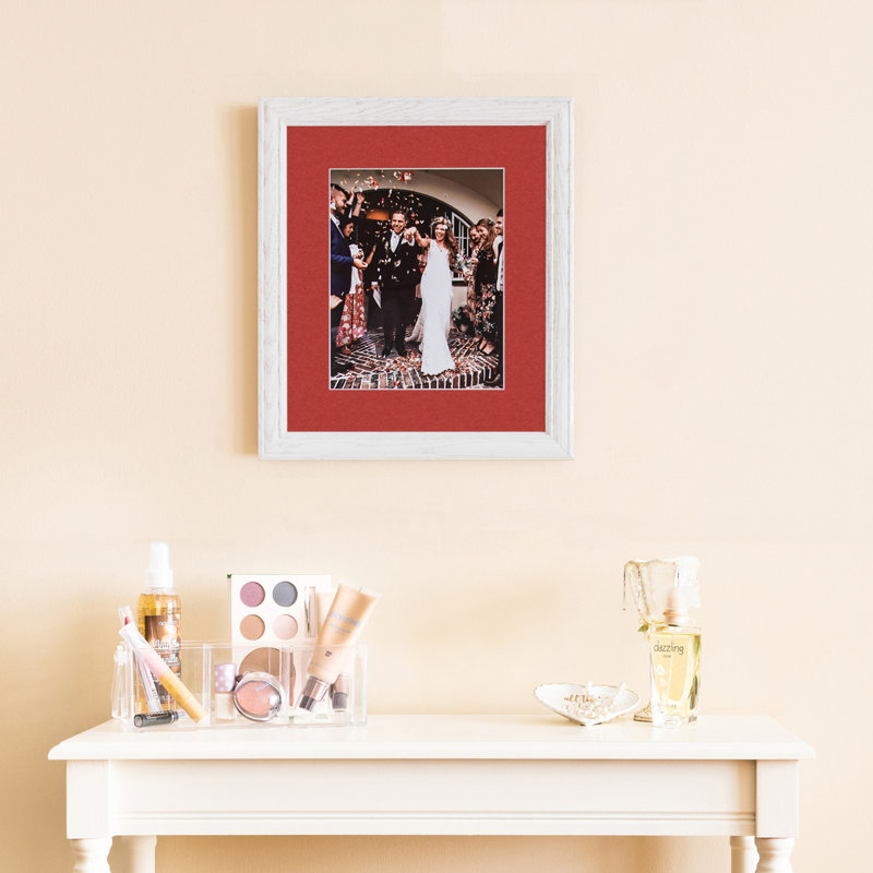 12x24 Deep Red and Off-White Wood Picture Frame