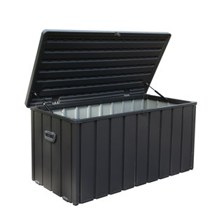 120 Gallon Patio Deck Storage Container - Dark Gray Waterproof For Pillows & Supplies Large Outdoor Box Cushions