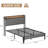 Bed Frame With LED Light And Charging Station, With Storage Headboard-390696086-390696075