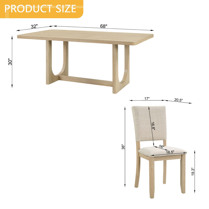 7 pièces Eastover avec 6 chaises rembourrées