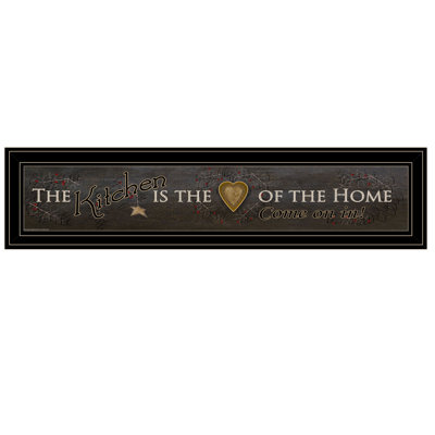 Reproduction d’art textuel sur papier "kitchen is the Heart of the Home" par Gracie Oaks