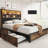 Metal Bed Frame with Bookcase Headboard-954584
