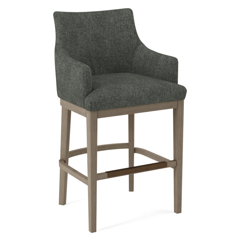 Upholstered Stool, 61698-88, Weathered Gray