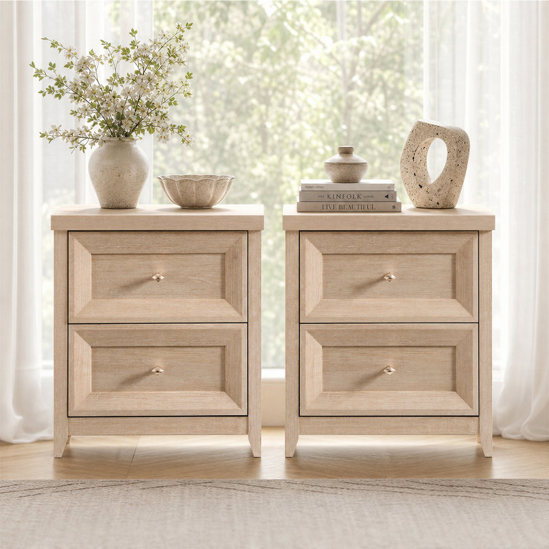 Cleckheat 23'' W Nightstand (Set Of 2), Ivory White