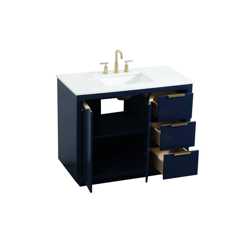 Ensemble de meuble-lavabo simple 42 po Broadlands, Bleu
