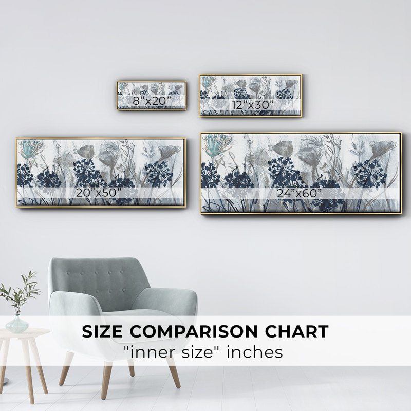Indigo Field- Framed Canvas