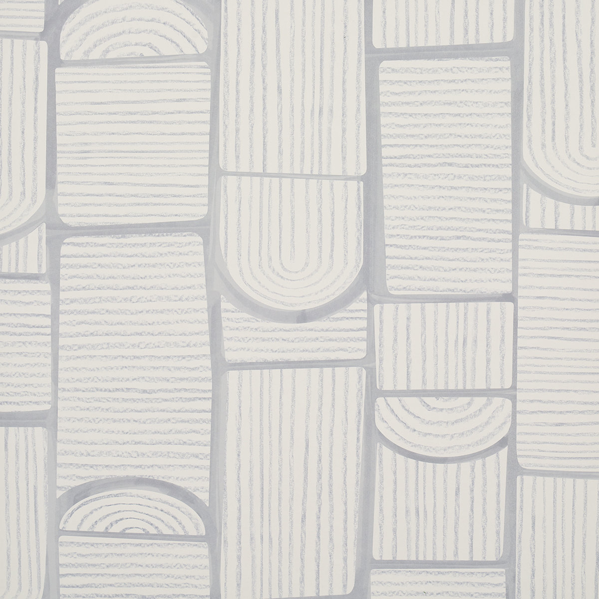 Schumacher x Backdrop Bloomsbury Wallpaper, Cool Gray