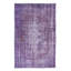 Tapis turc moderne 5,5 x 8,4 pi de couleur mauve orchidée. Tapis fait à la main pour l'esthétique de chambre à coucher
