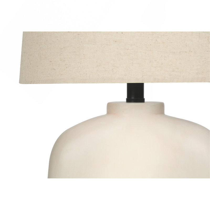 Lighting, 25"H, Table Lamp, Cream Resin, Beige Shade, Modern