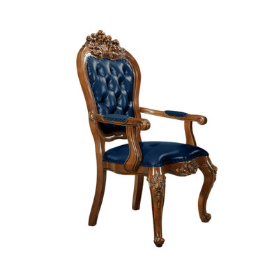 Brantlee Tufted Genuine Leather Upholstered Armchair