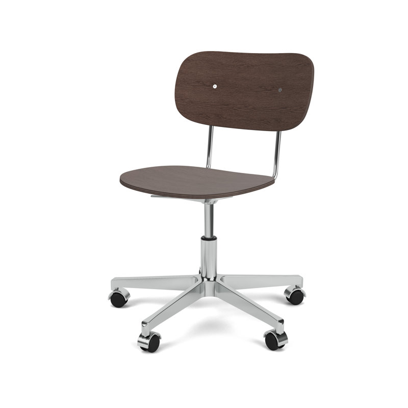 Co Swivel Task Chair, Dark Stained Oak/Silver