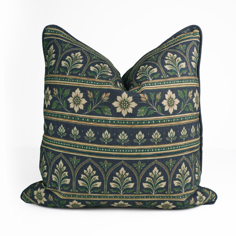 Floral Linen Pillow Cover, 24X24