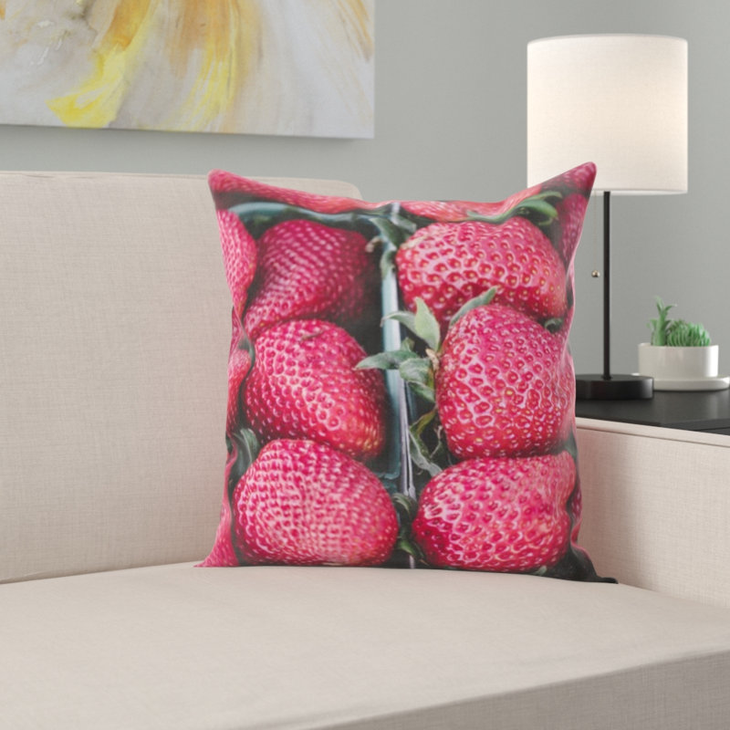 Housse et insert de coussin carré Strawberries