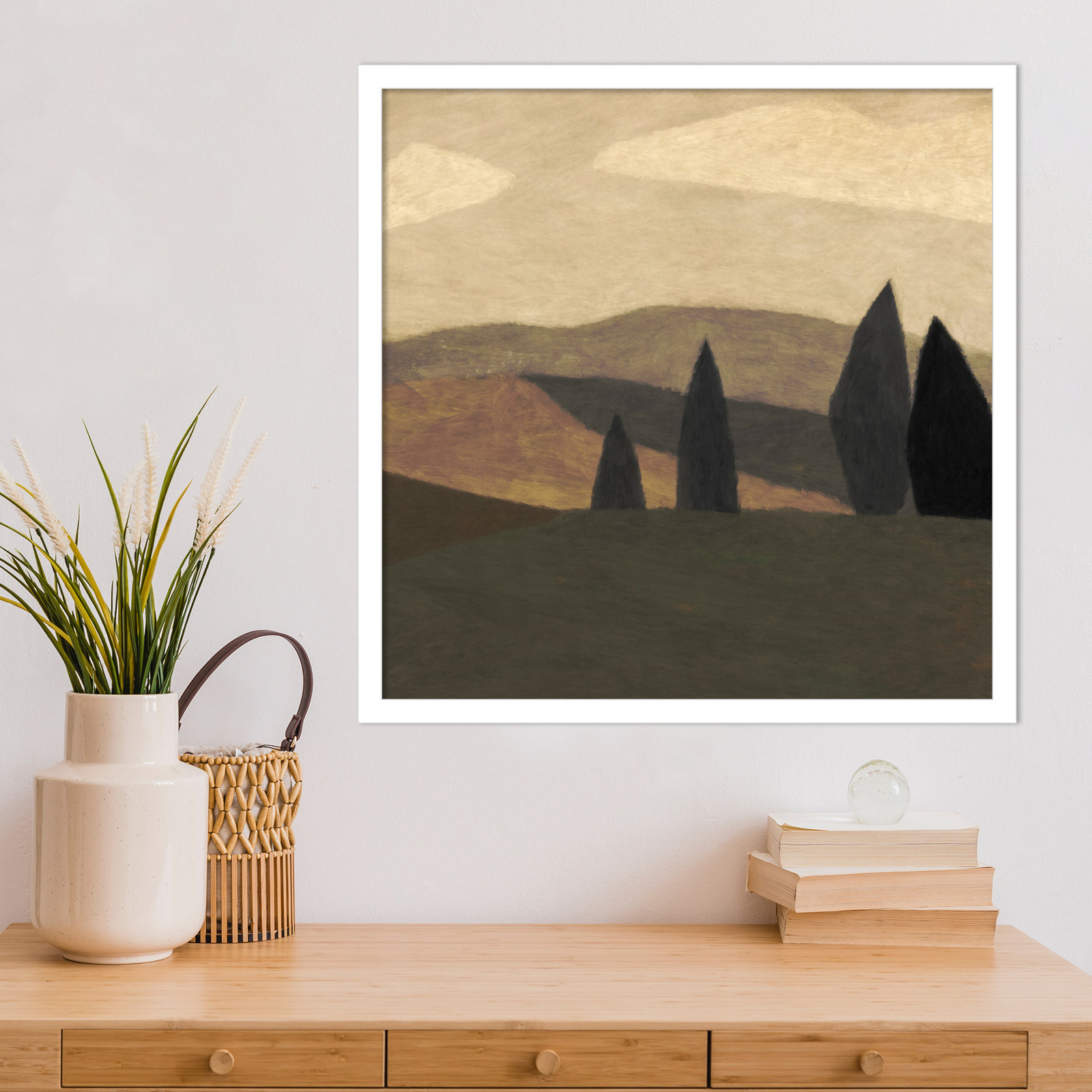 Paysage 2 Print by Dan Hobday, White, 21" H x 21" W