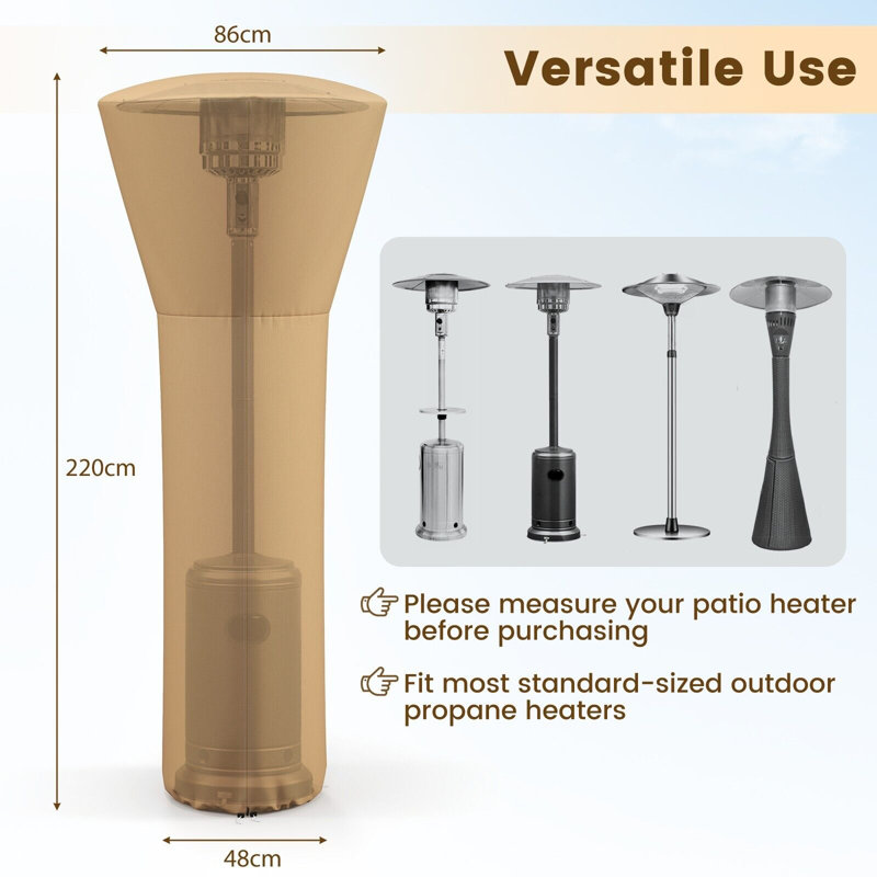 Cassundra Outdoor Patio Heater Cover, Beige