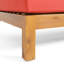 Banc d'angle gauche rouge - fabrication en bois et banc à eau - Coussin pour confort